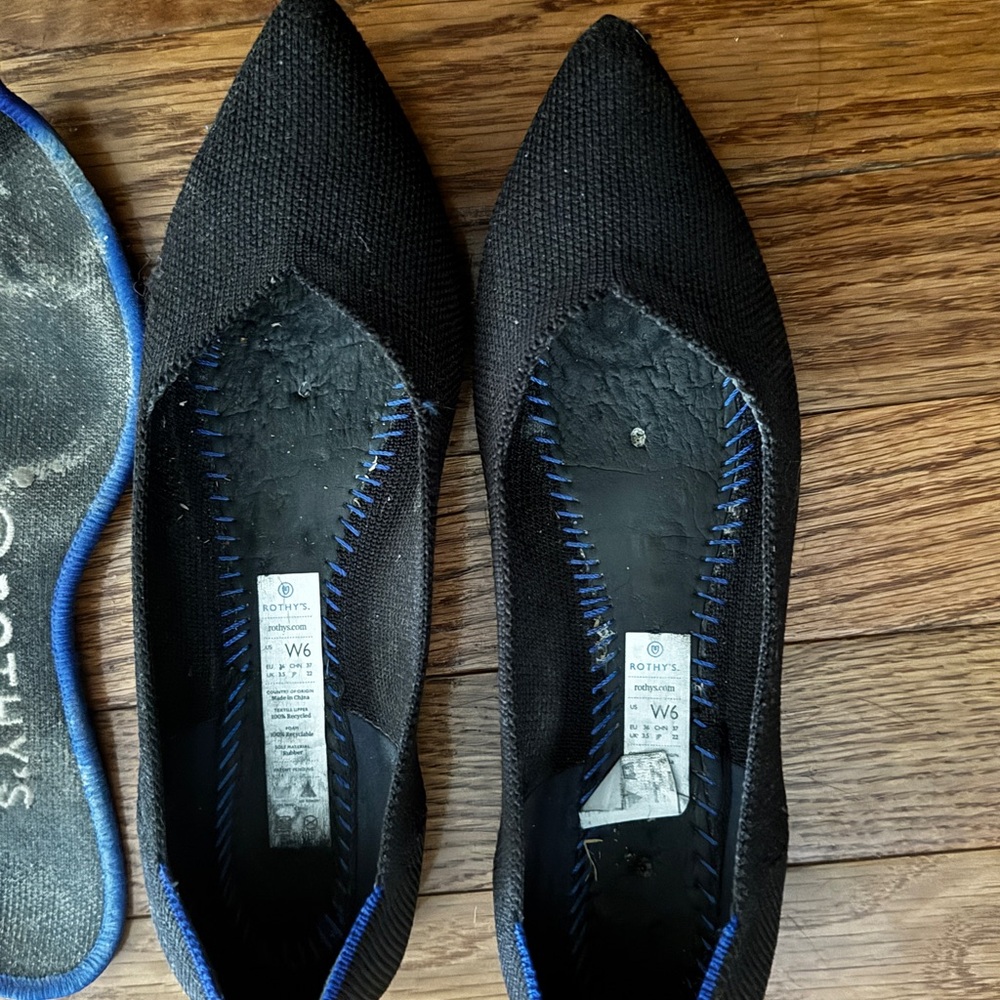 Rothy's Black and Blue Women's Flats